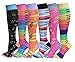 6 Pairs Women's Fancy Design Multi Colorful Patterned Knee High Socks