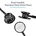 White Coat Dual Head Stethoscope, Lightweight and Acoustical with Protective Case – Jet Black Plus LED Pen Light Pupil Gauge