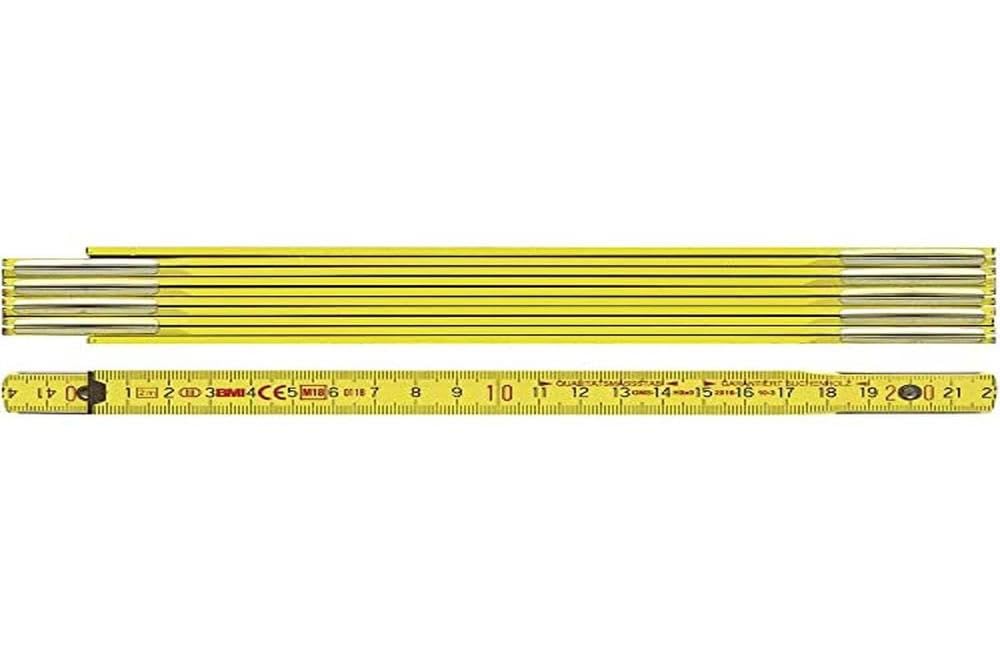 BMI 972900200 Wooden-Folding Rule, Yellow, 2 m