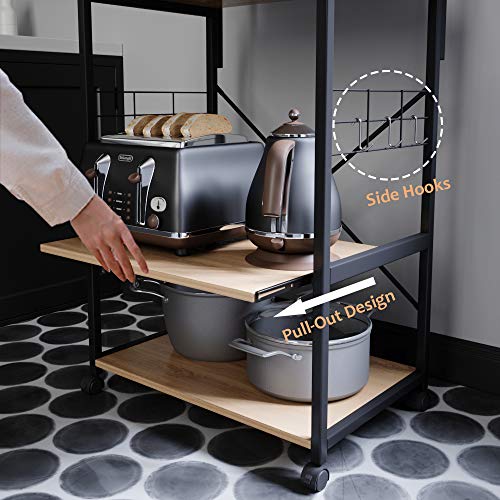 BESTIER Kitchen Baker's Rack with Oven Mitts and 10 Side Hooks Utility
