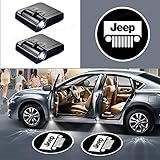 2Pcs Car Door Welcome Light Wireless LED Ghost Shadow Projector Logo Light Car Door Courtesy Light Lamp Suitable For Jeep All Models (For Jeep)