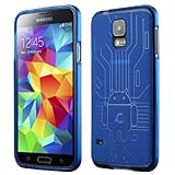 Cruzerlite Bugdroid Circuit TPU Case for the Samsung Galaxy S5 - Retail Packaging - Blue