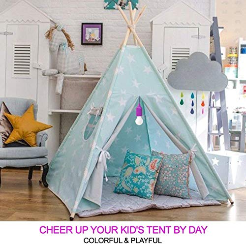HUAXIE LED Pull Cord Tent Light, Portable Hanging Camping Lantern Indoor Outdoor for Home Decorations LED Lights (Purple)