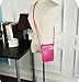 PU Leather 2 Layers Vertical Cellphone Pouch Bag with Shoulder Strap and Magnetic Button for Apple iPhone Samsung Galaxy and Other Smartphone Rose Red