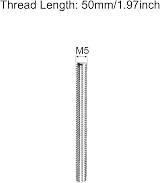 sourcing map M5 x 50mm Fully Threaded Rod 0.8mm Pitch 304 Stainless Steel 15 view 2