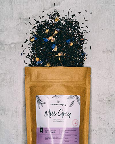 Miss Grey Schwarztee BIO - 100g - Premium Earl Grey Mischung mit Bergamotten Aroma (lose Blätter) 100% biologischer… – Bild 4