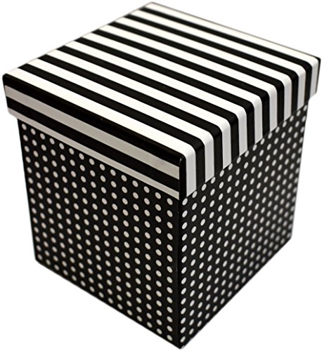 Alef Elegant Decorative Themed Nesting Gift Boxes -3 Boxes- Nesting Boxes Beautifully Themed and Decorated - Perfect for Gifts or Simple Decoration Around the House! (Square Blanc en Noir) - Thumbnail 5