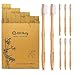 Natural Bamboo Toothbrush [8-Pack] Soft BPA Free Nylon Bristles & Individually Numbered Manual Toothbrushes by MitButy