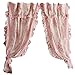 DIAIDI Korean Style Rustic Vintage Pink Rose Curtain Bedroom Floral Windowtreatment(Two Panels)
