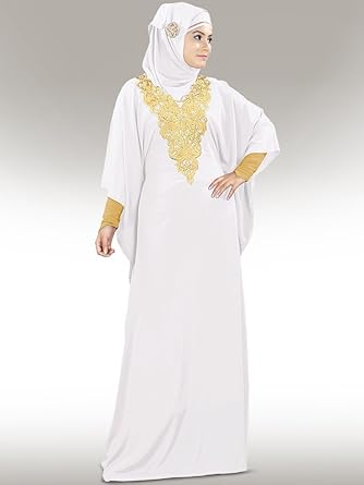 white kaftan dress