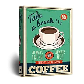 Canvas Wall Art - Coffee Concept Vintage Style Art - Giclee Print Gallery Wrap Modern Home Art Ready to Hang - 12x18 inches