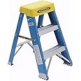 Werner 374 Single Sided Step Ladder with Pail Shelf, 300 Lb., 3 in, Front x 1-1/4 in Rear
