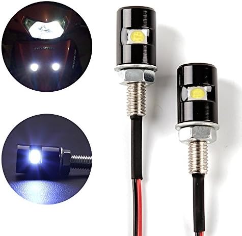 2-LED License Plate Lights, Universal Motorcycle Accent Bright LED Lights, Screw Bolt Lights Bicycle Lamps, Bike Rear Lights