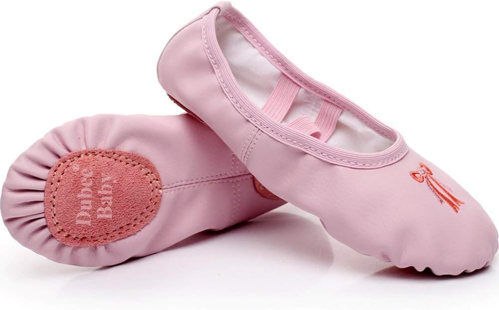 DubeeBaby Leather Ballet Shoes for Girls,Ballet Slippers Flats Dance Shoes(Toddler/Little Kid/Big Kid)