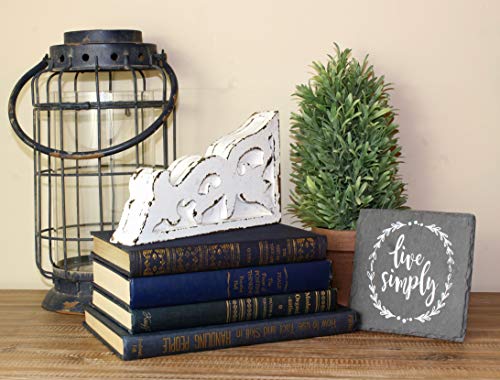 SAM + OLLIE FURNISHINGS Antique Style Corbel Finial Bookend, Chippy White Wood (8.5"x5"x1.5") - Thumbnail 4