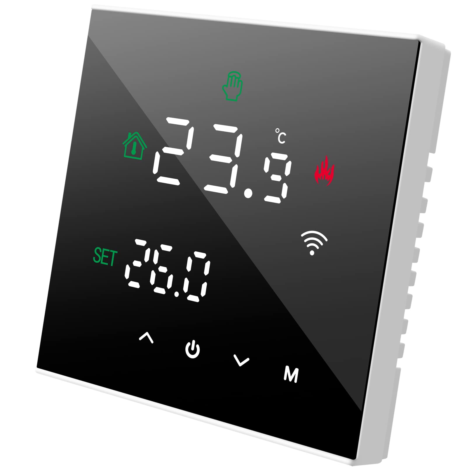 Beok Tuya Smart Thermostat, WiFi Thermostat Programmable Mounted on the Wall For Combi Boiler, LCD Touch Screen,TGW60B-WIFI-WPB Black