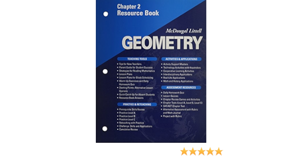  Mcdougal Littell Geometry Chapter 2 Resource Book 9780618020652 Mcdougal Littel Books
