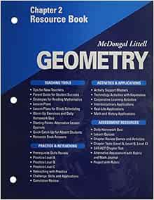  Mcdougal Littell Geometry Chapter 2 Resource Book 9780618020652 Mcdougal Littel Books