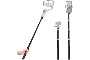 Aochuan E10 Aluminum Extension Rod 28.7” Adjustable Selfie Stick Compatible with 3-Axis Gimbal, Action Camera, Camera w/ 1/4" Thread Extendable Pole for Videography