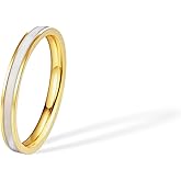 munone 2mm Mother of Pearl Wedding Band Ring for Women Men,Titanium Comfort Fit Rings