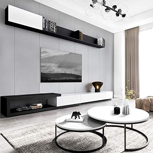 JERRY & MAGGIE - 2 Round Tea Table Coffee Table Desk Sets | White - Twin Sets Multi Function Wood & Steel Living Room Home Decor Polished Surface Overlapping Ending Tables Cocktail Table - Thumbnail 2