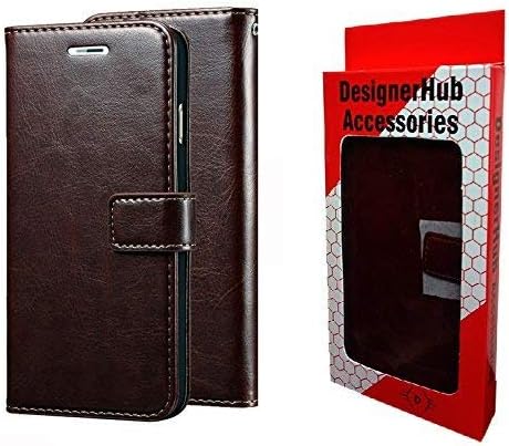 Designer Hub Samsung Galaxy A8 (2018) Flip Flap Cover Case with Stand/Wallet/Card Holder (Coffee Brown)