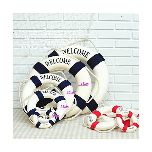 MagiDeal-Welcome-Blue-Nautical-Wall-Decor-Ship-Boat-Ring-Life-Buoy-Preserver-14cm