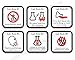 Funny Science Coaster Set - Lab Rules - 6 Piece Set - Neoprene - Neurons Not Included