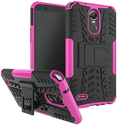 LG Stylo 3 Case,LG Stylus3 Case,LS777 2017 Armor Kickstand Case,Ultra [Slim Thin] Hybrid Shock Absorption Scratch Resistant TPU Grip Skin Silicone Full-body Protective Cover Shell (rose)