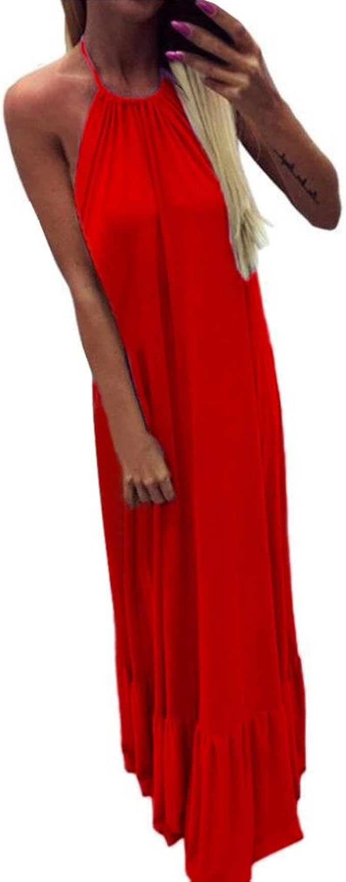 backless summer maxi dress