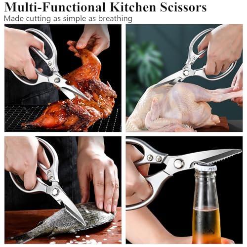 RINPIR 35pcs Deluxe Grilling Gifts Set for Birthday Fathers Day, Stainless Steel BBQ Accessories Kit for Men Dad, Professional Grill Tools Utensils with Scissors, Meat Claws in Aluminum Case Brown