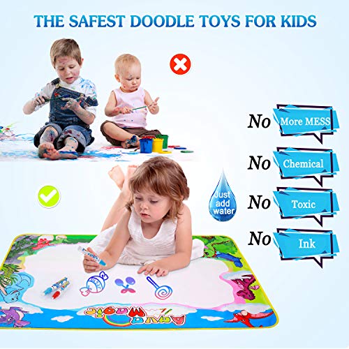 Aywewii Aqua Magic Mat, Large Aqua Magic Doodle Mat Educational Water Drawing Mat for Kids, Kids Painting Writing Doodle Board Toy for Age 1 2 3 4 5 6 7 8 9 10 Year Old Girls Boys - Thumbnail 3