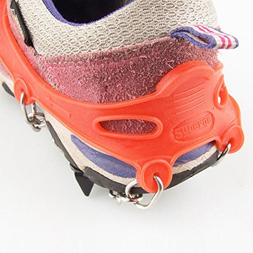Freahap 11 Teeth Ice Claws Crampons Anti Slip Traction Cleats for Kids with Carry Bag