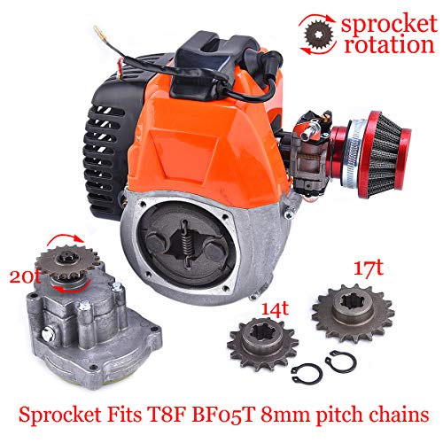 49cc 2 stroke Gas Scooter Engine With Racing Air Filter for ScooterX EVO Pep Boys Zoom Bicycle