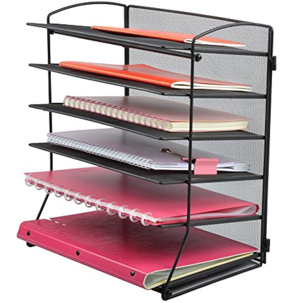 Easepres Letter Trays & Stacking Supports 6Tier Mesh Desktop File