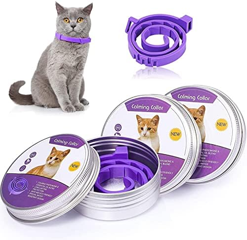 Image showcasing ELECDON Cat Calming Collar, 3 Pack Adjustable Calming Collar, Reduce ...