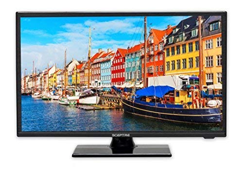 Sceptre E195BV-SR 19″ Slim LED HDTV 720p with HDMI USB VGA Inputs, Fine Black (2017) (Renewed)
