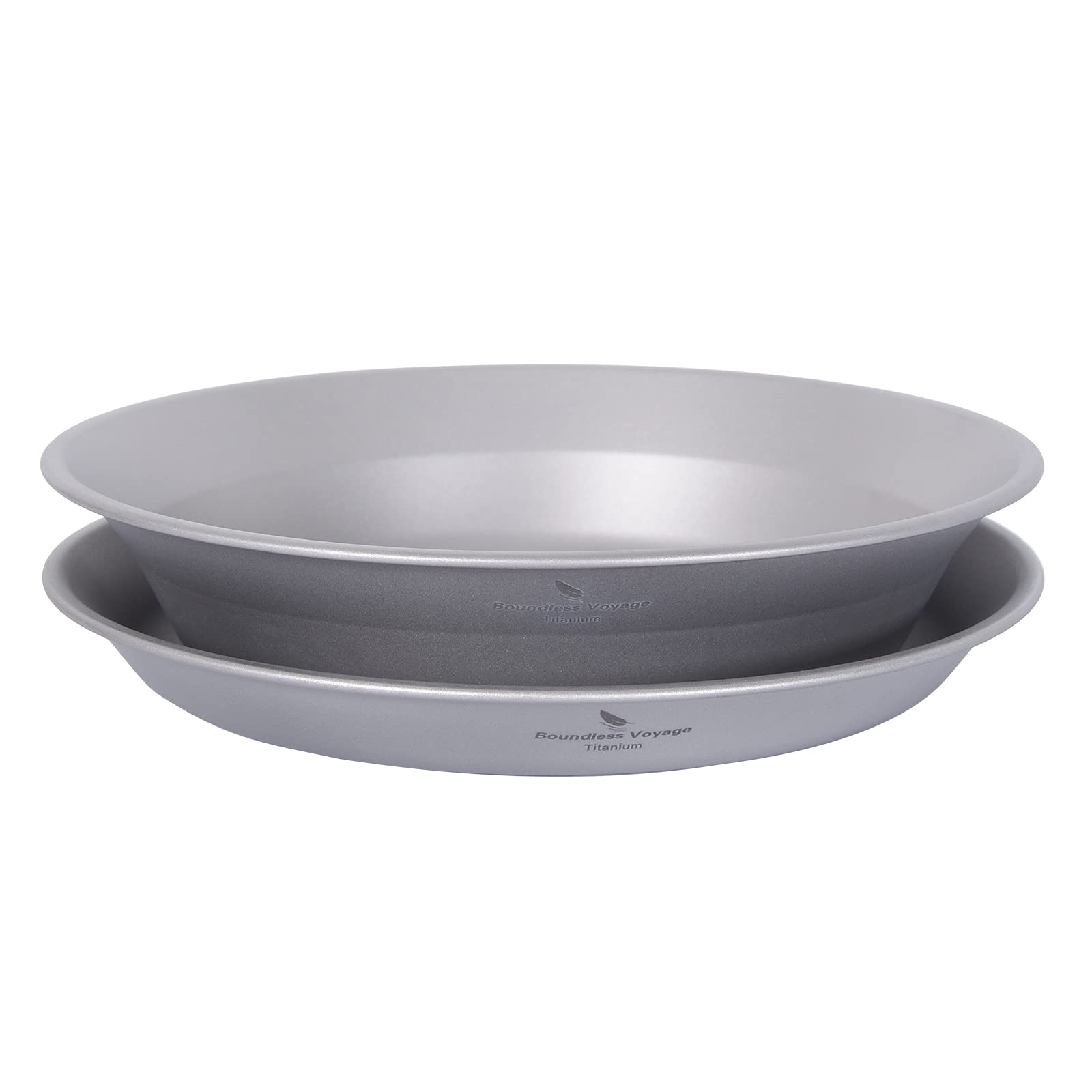 iBasingo Titanium Plate & Bowl Set Outdoor Camping Small Salad Fruit Meat Dishes Soup Plate Lightweight Portable Tableware Travel Picnic Salver Cup BBQ Side Plate Durable Service Dinnerware Ti1113T