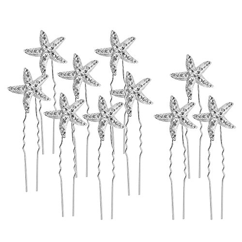 Hysagtek 10x starfish bobby pins prom wedding hair jewelry diaman…