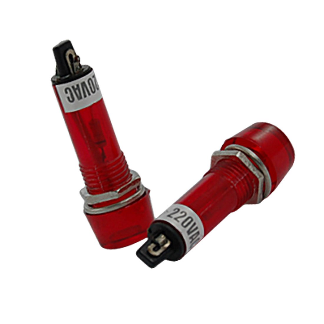 sourcing map XD10-3 AC 220V Neon Indicator Pilot Light Signal Lamp 11 x 43mm 2 Pcs Red