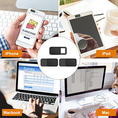 YILIJIE Laptop Webcam Cover, 0.027In Ultra Thin Laptop Camera Cover Strong Adhesive Security Webcam Privacy Cover Slide Blocker for MacBook Pro/Air, iMac, PC, Ipad, Smartphone, Echo Spot (S-9Pack)