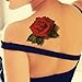 TAFLY Waterproof 3d Red Butterfly Rose Flower Sticker Tattoo Foil Decal Body Art Fake Tattoos