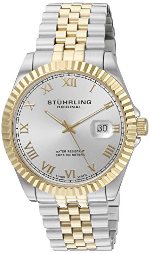 Stuhrling Original Men s 599G.04 Analog Swiss Quartz Two-Tone Link Bracelet Watch