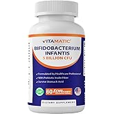 Vitamatic Bifidobacterium Infantis - 5 Billion per DR Capsule - 60 Count - Digestive Support - Made with Prebiotic Inulin Fiber