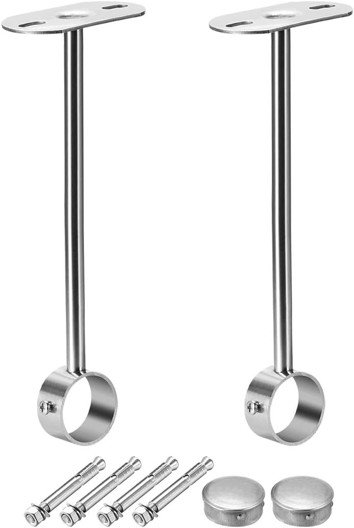 sourcing map Ceiling Mount Bracket, Wardrobe Pipe Bracket, 32mm Dia