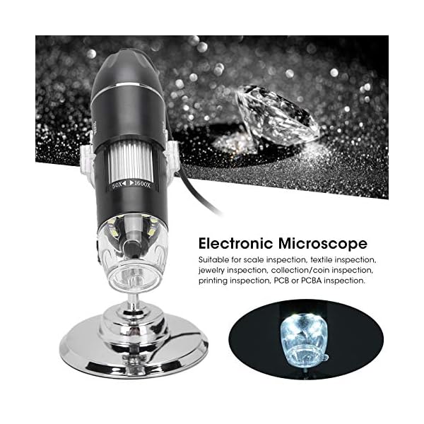USB Digitalmikroskop 1600X 8 LED Vergrößerungsmikroskop mit Ständer – Bild 5
