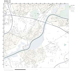 Amazon.com: ZIP Code Wall Map of Bristol, PA ZIP Code Map Laminated