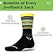 Swiftwick - Aspire Seven, Crew Socks for Cycling, Stripe Black/Yellow/Blue, Medium