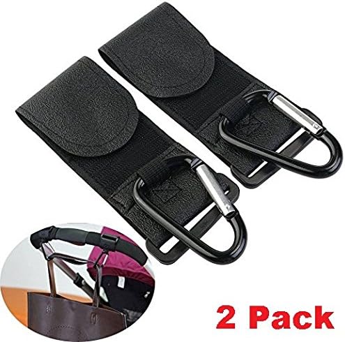 Stroller Hook - 2 Pack of Multi Purpose Hooks - Hanger for Baby Diaper Bags, Groceries, Clothing, Purse - Great Accessory for Mommy when Jogging, Walking or Shopping