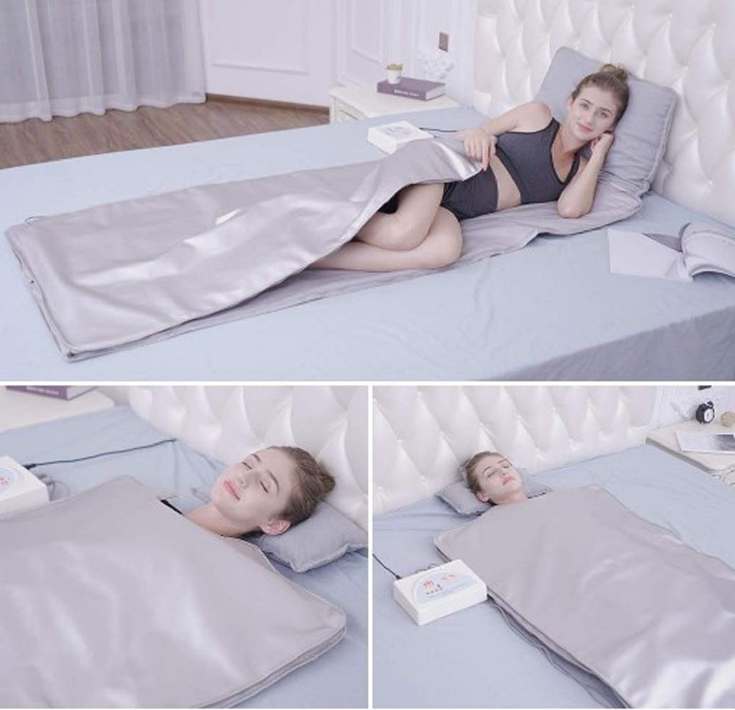 HUKOER Far Infrared Sauna Blanket Sliming Blanket Weight Loss Sauna Detox Therapy Machine 3 Zone